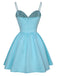 1980s Solid Rhinestone Straps Puffy Dress — a 1980s silhouette that turns sidewalks into runways