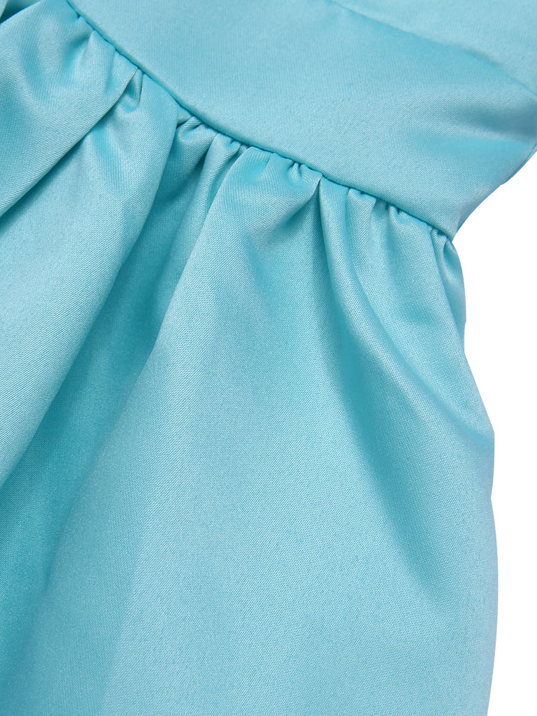 She slips into this 1980s Solid Rhinestone Straps Puffy Dress and suddenly it's a 1980s daydream