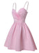 1980s Solid Rhinestone Straps Puffy Dress: where 1980s romance meets her modern spirit