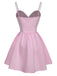 This 1980s Solid Rhinestone Straps Puffy Dress wraps her in 1980s elegance, one twirl at a time