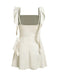 1980s Solid Ruffled Strap Square Neck Dress - vintage dress, retro fashion