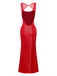 1980s Solid Sequined Mesh Buckle Square Neck Dress - vintage dress, retro fashion