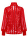 1980s Solid Sheer Mesh Striped Bow Tie Blouse - vintage fashion, retro style