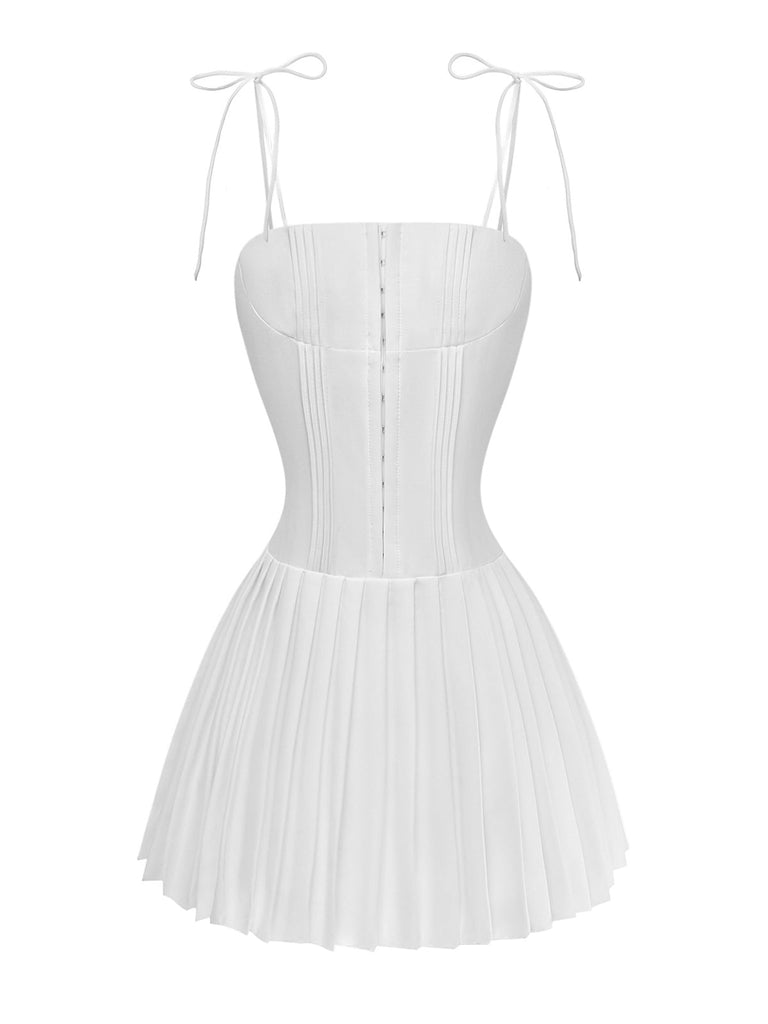 1980s mini dress Vintage 1980s White Floral Mini Dress ALEXANDRA-KING