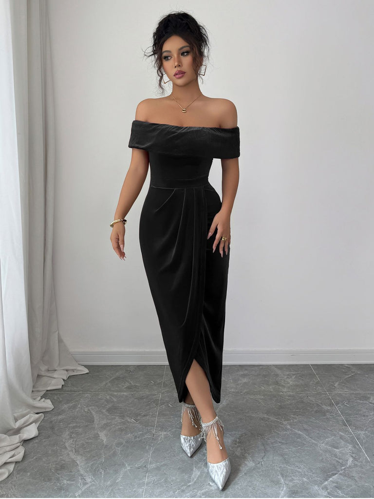 long sleeve ruched midi dress Annora Mesh Long Sleeve Ruched Midi Dress Red