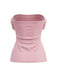 1980s Strapless Plush Fitted Solid Top - vintage fashion, retro style