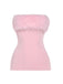 1980s Strapless Plush Fitted Top With Long Gloves - vintage fashion, retro style