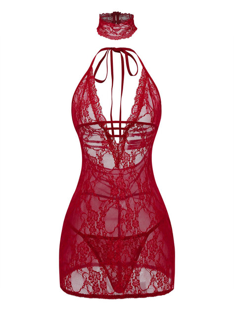 1980s V-Neck Backless Sexy Lace Cami Nightgown | Retro Stage