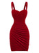 1980s Velvet Corset Ruched Sweetheart Mini Dress - vintage dress, retro fashion