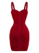 1980s Velvet Corset Ruched Sweetheart Mini Dress - vintage dress, retro fashion