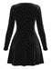 1980s Velvet Rhinestone Fit Party Dress - vintage dress, retro fashion