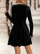 1980s Velvet Rhinestone Fit Party Dress - vintage dress, retro fashion