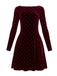 1980s Velvet Rhinestone Fit Party Dress - vintage dress, retro fashion