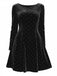 1980s Velvet Rhinestone Fit Party Dress - vintage dress, retro fashion