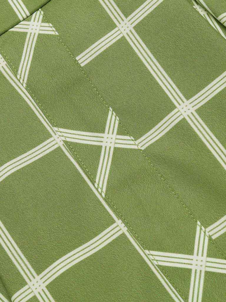 [US Warehouse] Green 1950s Plaid Swing Skirt