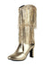 Metallic Pointed-Toe Fringed Disco Ankle Boots
