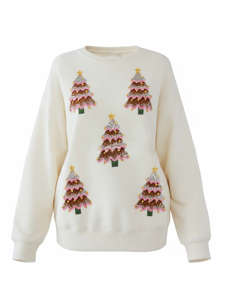 1980s Christmas Tree Sequin Sweater