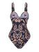 Navy Blue 1950s Strap One-piece Swimsuit