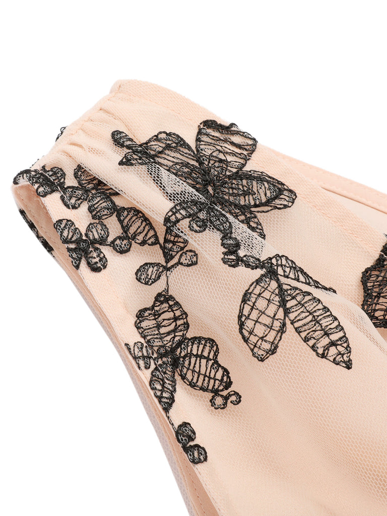 Apricot Patchwork Butterfly Lace Romper