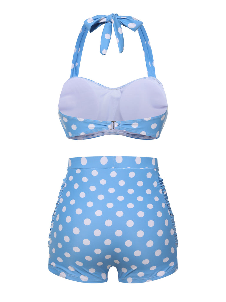 [US Warehouse] 2PCS 1950s Polka Dots Bikini Set