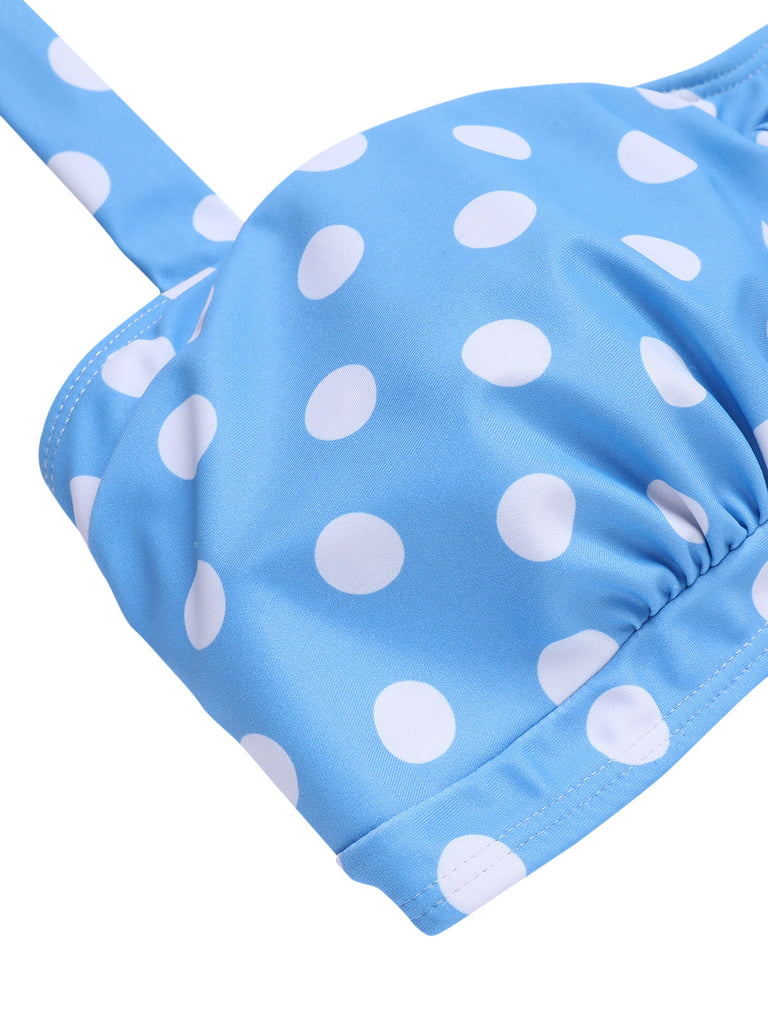[US Warehouse] 2PCS 1950s Polka Dots Bikini Set