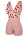 [US Warehouse] Strawberry Pink 1950s Patchwork Lace Romper