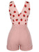 [US Warehouse] Strawberry Pink 1950s Patchwork Lace Romper