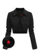 [US Warehouse] Black 1950s Textured Knitted Crop Jacket