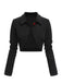 [US Warehouse] Black 1950s Textured Knitted Crop Jacket
