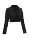 [US Warehouse] Black 1950s Textured Knitted Crop Jacket