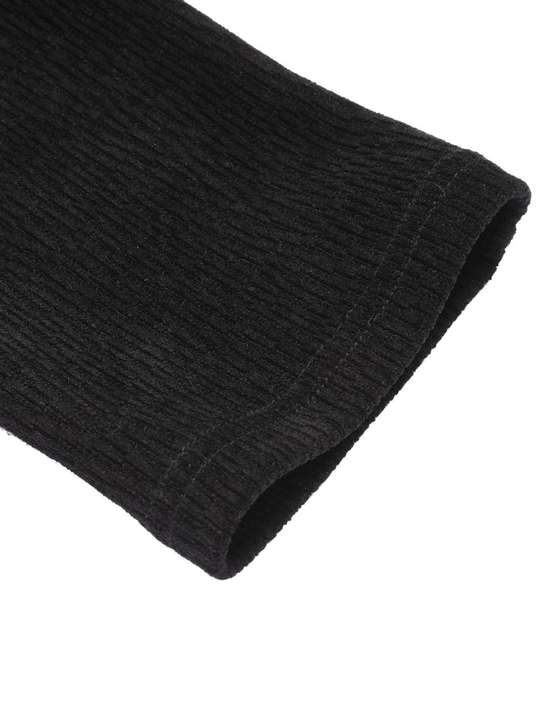 [US Warehouse] Black 1950s Textured Knitted Crop Jacket