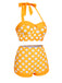 Yellow 1950s Polka Dots Halter Bikini Set