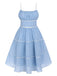 2PCS Polka Dot Ivory Pencil Dress & Sky Blue Strap Dress