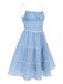 2PCS Polka Dot Ivory Pencil Dress & Sky Blue Strap Dress