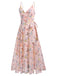 [US Warehouse] Light Pink Butterfly Strap Lace-up Vintage Dress