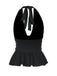 Black 1980s Punk Rhinestone Halter Top