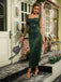 Green 1920s Sparkle Mesh Ruffle Backless Dress