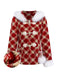 [Pre-Sale] Red 1940s Detachable Fur Collar Plaid Fleece Coat