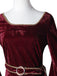 Wine Red 1930s Tangled Mother Gothel Velvet Dress