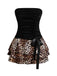 1980s Wrap Leopard Ruffle Tie Mini Dress