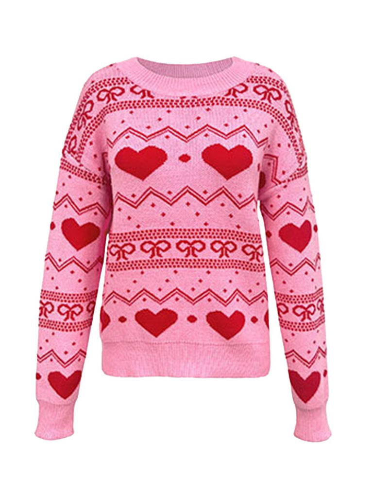 1980s Heart Pattern Valentine's Sweater