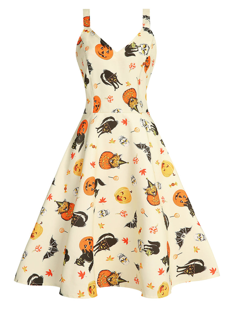 [US Warehouse] Beige 1950s Halloween Cap Costume Dress