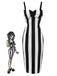 [Pre-Sale] Black&Pink 1960s Vertical Stripe Straps Pencil Dress