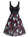1950s Slip Halloween Skull Rose Dress