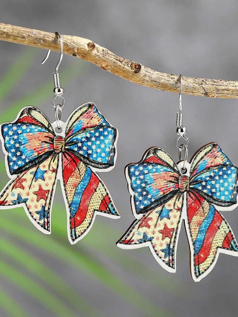 Vintage Multicolor Bow Star Earring