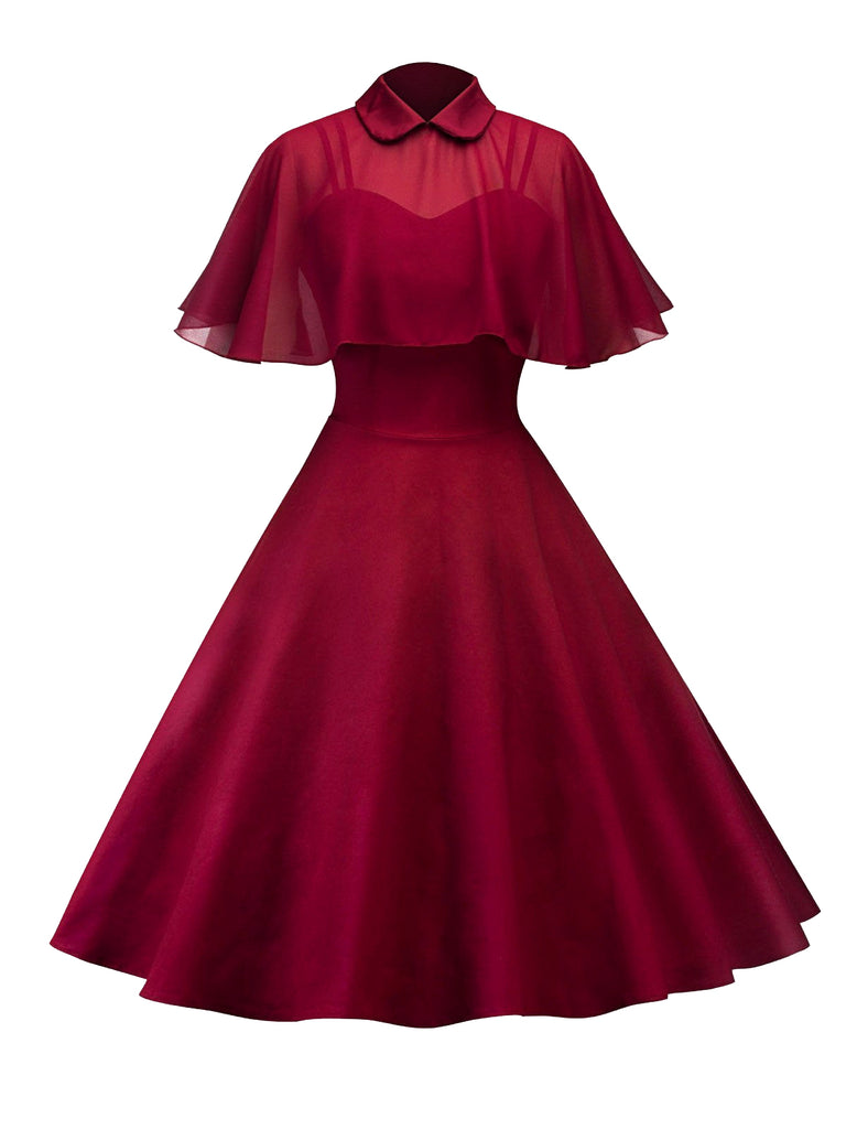 1950s Cape Patchwork Swing Dress