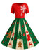Brown 1950s Christmas Gingerbread Swing Dress