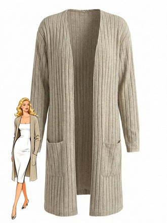 Y2K Solid Long Sleeve Front Button Cardigan