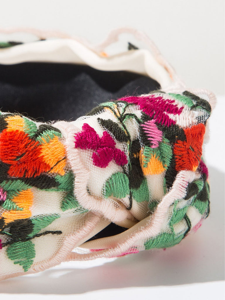 Retro Boho Embroidered Floral Headband