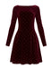 1980s Velvet Rhinestone Fit Party Dress